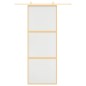 vidaXL Puerta corredera dorada vidrio ESG esmerilado aluminio 76x205cm vidaXL Puerta corredera dorada vidrio ESG esmerilado aluminio 76x205cm