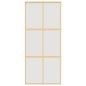 vidaXL Puerta corredera dorada vidrio ESG esmerilado aluminio 90x205cm vidaXL Puerta corredera dorada vidrio ESG esmerilado aluminio 90x205cm