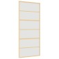vidaXL Puerta corredera dorada vidrio ESG esmerilado aluminio 90x205cm