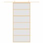vidaXL Puerta corredera dorada vidrio ESG esmerilado aluminio 90x205cm