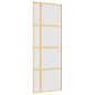 vidaXL Puerta corredera dorada vidrio ESG esmerilado aluminio 76x205cm vidaXL Puerta corredera dorada vidrio ESG esmerilado aluminio 76x205cm