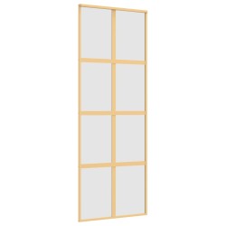 vidaXL Puerta corredera dorada vidrio ESG esmerilado aluminio 76x205cm