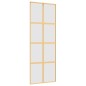 vidaXL Puerta corredera dorada vidrio ESG esmerilado aluminio 76x205cm vidaXL Puerta corredera dorada vidrio ESG esmerilado aluminio 76x205cm