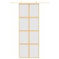 vidaXL Puerta corredera dorada vidrio ESG esmerilado aluminio 76x205cm vidaXL Puerta corredera dorada vidrio ESG esmerilado aluminio 76x205cm