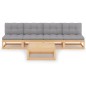 vidaXL Juego de muebles de jardín 5 pzas y cojines madera maciza pino vidaXL Juego de muebles de jardín 5 pzas y cojines madera maciza pino