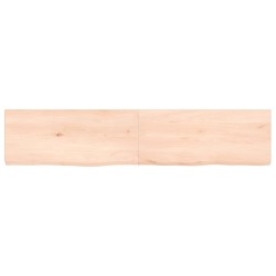 vidaXL Estante de pared madera maciza roble sin tratar 140x30x(2-4) cm