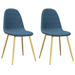 vidaXL Sillas de comedor 2 unidades terciopelo azul