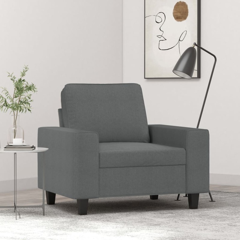 vidaXL Sillón de tela gris oscuro 60 cm vidaXL Sillón de tela gris oscuro 60 cm