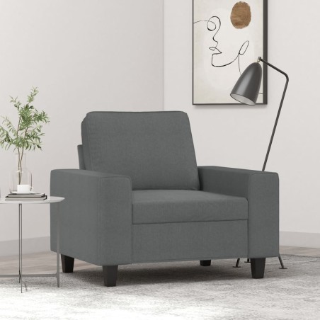 vidaXL Sillón de tela gris oscuro 60 cm