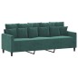 vidaXL Sofá de 3 plazas terciopelo verde oscuro 180 cm