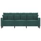 vidaXL Sofá de 3 plazas terciopelo verde oscuro 180 cm