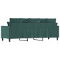 vidaXL Sofá de 3 plazas terciopelo verde oscuro 180 cm