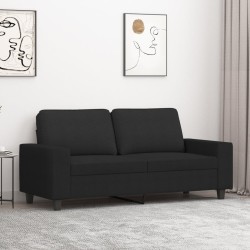 vidaXL Sofá de 2 plazas de tela negro 140 cm