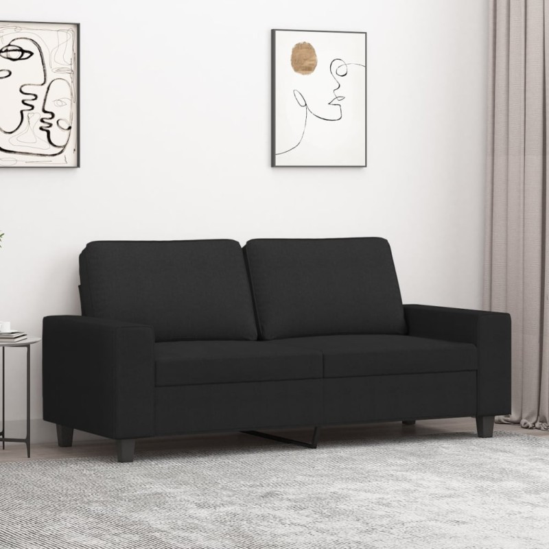 vidaXL Sofá de 2 plazas de tela negro 140 cm vidaXL Sofá de 2 plazas de tela negro 140 cm