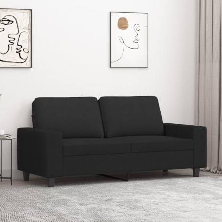 vidaXL Sofá de 2 plazas de tela negro 140 cm