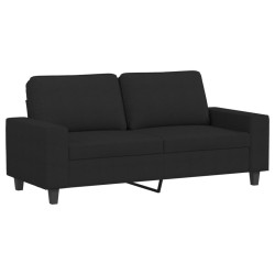 vidaXL Sofá de 2 plazas de tela negro 140 cm