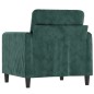 vidaXL Sillón de terciopelo verde oscuro 60 cm vidaXL Sillón de terciopelo verde oscuro 60 cm