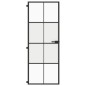 vidaXL Puerta interior delgada negra vidrio y aluminio 76x201,5 cm