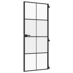 vidaXL Puerta interior delgada negra vidrio y aluminio 83x201,5 cm
