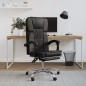 vidaXL Silla de oficina reclinable cuero sintético negro vidaXL Silla de oficina reclinable cuero sintético negro