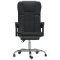 vidaXL Silla de oficina reclinable cuero sintético negro vidaXL Silla de oficina reclinable cuero sintético negro