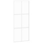 vidaXL Puerta corredera vidrio templado y aluminio blanca 90x205 cm vidaXL Puerta corredera vidrio templado y aluminio blanca 90x205 cm