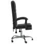 vidaXL Silla de oficina reclinable cuero sintético negro vidaXL Silla de oficina reclinable cuero sintético negro