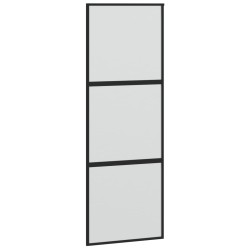 vidaXL Puerta corredera vidrio templado y aluminio negra 76x205 cm