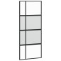 vidaXL Puerta corredera vidrio templado y aluminio negra 90x205 cm vidaXL Puerta corredera vidrio templado y aluminio negra 90x205 cm