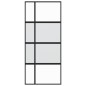 vidaXL Puerta corredera vidrio templado y aluminio negra 90x205 cm vidaXL Puerta corredera vidrio templado y aluminio negra 90x205 cm