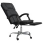 vidaXL Silla de oficina reclinable cuero sintético negro vidaXL Silla de oficina reclinable cuero sintético negro
