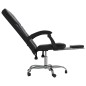 vidaXL Silla de oficina reclinable cuero sintético negro vidaXL Silla de oficina reclinable cuero sintético negro