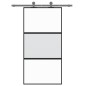 vidaXL Puerta corredera vidrio templado y aluminio negra 102,5x205 cm vidaXL Puerta corredera vidrio templado y aluminio negra 102,5x205 cm