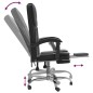 vidaXL Silla de oficina reclinable cuero sintético negro vidaXL Silla de oficina reclinable cuero sintético negro