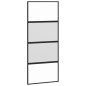 vidaXL Puerta corredera vidrio templado y aluminio negra 90x205 cm vidaXL Puerta corredera vidrio templado y aluminio negra 90x205 cm