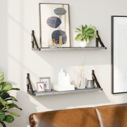 vidaXL Estantes de pared 2 unidades gris Sonoma 60x15x15,5 cm