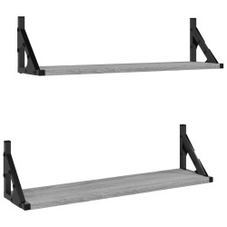 vidaXL Estantes de pared 2 unidades gris Sonoma 60x15x15,5 cm