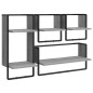 vidaXL Estantes pared con barras 4 pzas madera ingeniería gris Sonoma vidaXL Estantes pared con barras 4 pzas madera ingeniería gris Sonoma