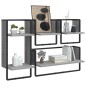 vidaXL Estantes pared con barras 4 pzas madera ingeniería gris Sonoma vidaXL Estantes pared con barras 4 pzas madera ingeniería gris Sonoma
