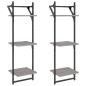 vidaXL Estantes pared 3 niveles barras 2 uds gris Sonoma 30x25x100 cm vidaXL Estantes pared 3 niveles barras 2 uds gris Sonoma 30x25x100 cm
