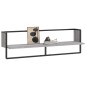 vidaXL Estante de pared con barra gris Sonoma 100x25x30 cm vidaXL Estante de pared con barra gris Sonoma 100x25x30 cm
