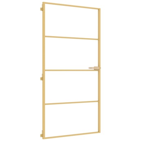 vidaXL Puerta interior dorada vidrio templado aluminio 102,5x201,5 cm