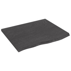 vidaXL Encimera de baño madera maciza tratada gris oscuro 60x50x2 cm