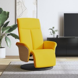 vidaXL Sillón reclinable con reposapiés tela amarillo claro