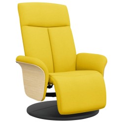 vidaXL Sillón reclinable con reposapiés tela amarillo claro