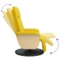 vidaXL Sillón reclinable con reposapiés tela amarillo claro vidaXL Sillón reclinable con reposapiés tela amarillo claro