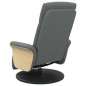 vidaXL Sillón reclinable de masaje con reposapiés tela gris oscuro