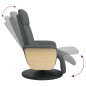 vidaXL Sillón reclinable de masaje con reposapiés tela gris oscuro