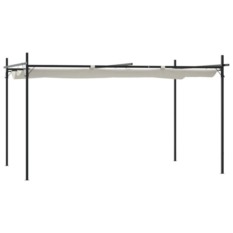 vidaXL Pérgola con cubierta retráctil color crema 395x292x230 cm vidaXL Pérgola con cubierta retráctil color crema 395x292x230 cm