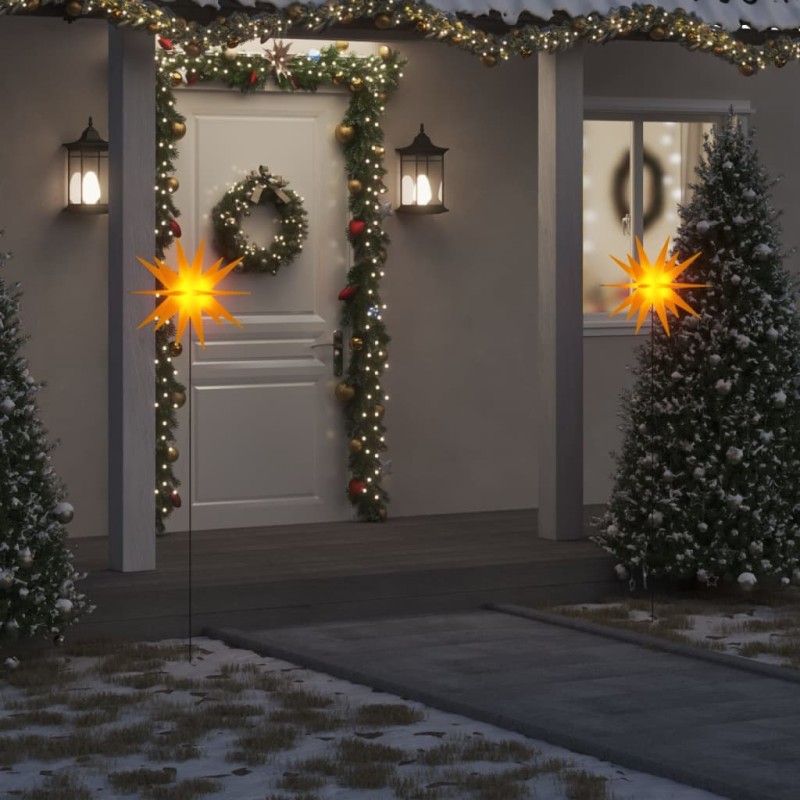 vidaXL Lámpara de Navidad LED plegable 3 unidades amarillo 57 cm vidaXL Lámpara de Navidad LED plegable 3 unidades amarillo 57 cm